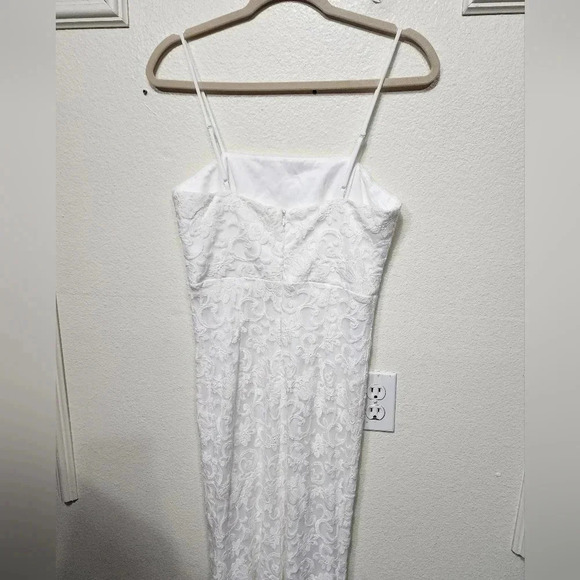 Lulus My Kind of Forever White Mesh Floral Embroidered Maxi Dress XS Wedding - Picture 11 of 14